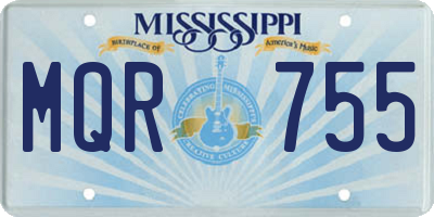 MS license plate MQR755