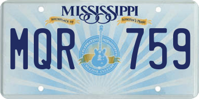 MS license plate MQR759
