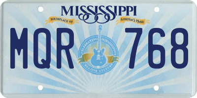 MS license plate MQR768