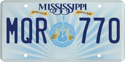 MS license plate MQR770