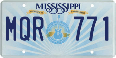 MS license plate MQR771
