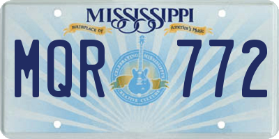 MS license plate MQR772