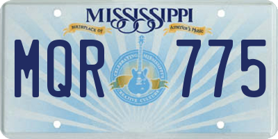 MS license plate MQR775