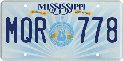 MS license plate MQR778