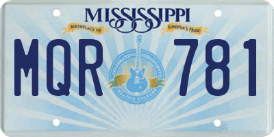 MS license plate MQR781