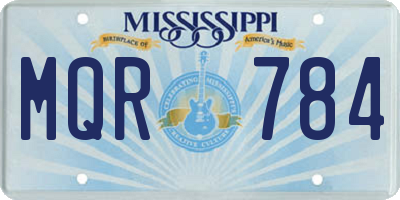 MS license plate MQR784