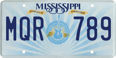 MS license plate MQR789