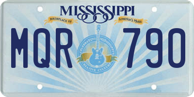MS license plate MQR790