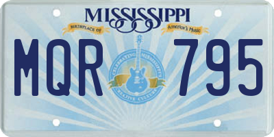 MS license plate MQR795