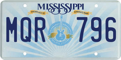 MS license plate MQR796