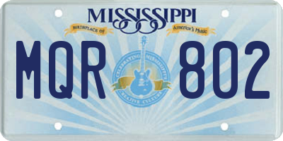 MS license plate MQR802