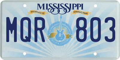 MS license plate MQR803