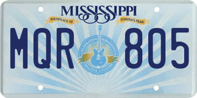 MS license plate MQR805