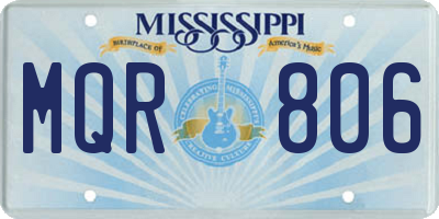 MS license plate MQR806