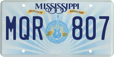 MS license plate MQR807