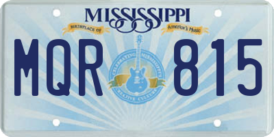 MS license plate MQR815