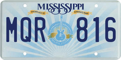 MS license plate MQR816