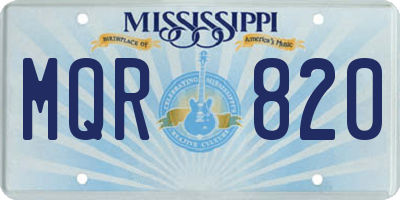 MS license plate MQR820