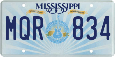 MS license plate MQR834