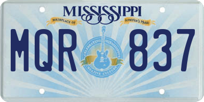 MS license plate MQR837
