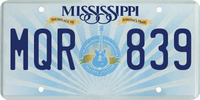 MS license plate MQR839