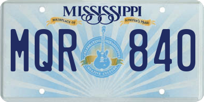 MS license plate MQR840