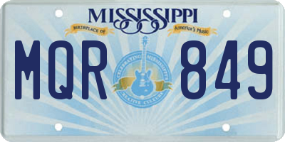 MS license plate MQR849