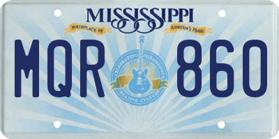 MS license plate MQR860