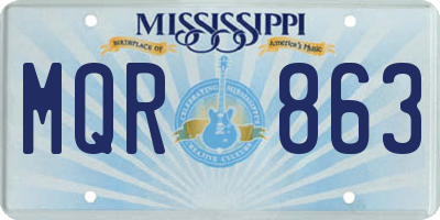 MS license plate MQR863