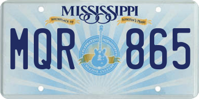 MS license plate MQR865