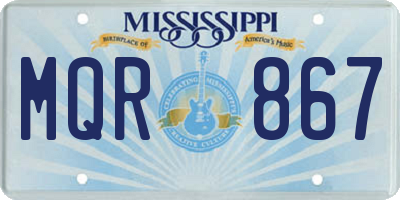 MS license plate MQR867