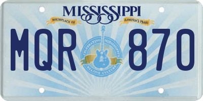 MS license plate MQR870