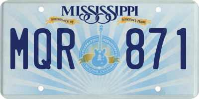 MS license plate MQR871