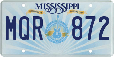 MS license plate MQR872