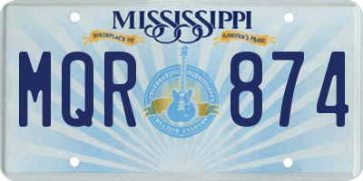 MS license plate MQR874