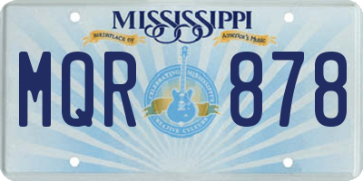 MS license plate MQR878
