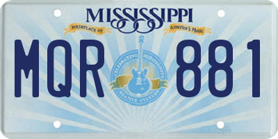 MS license plate MQR881
