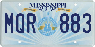 MS license plate MQR883