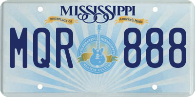 MS license plate MQR888