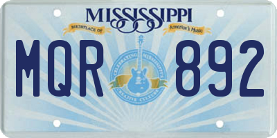 MS license plate MQR892