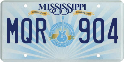 MS license plate MQR904