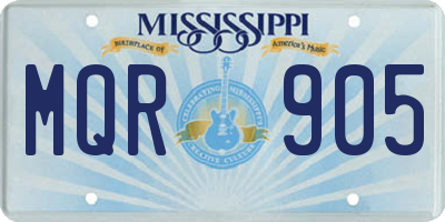 MS license plate MQR905