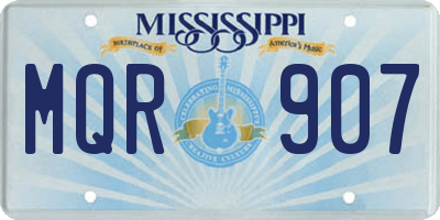 MS license plate MQR907