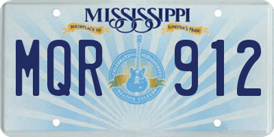 MS license plate MQR912