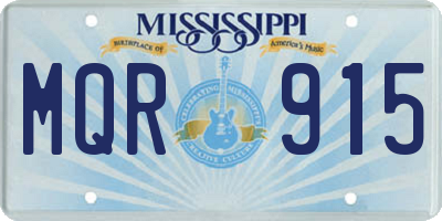 MS license plate MQR915