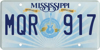 MS license plate MQR917