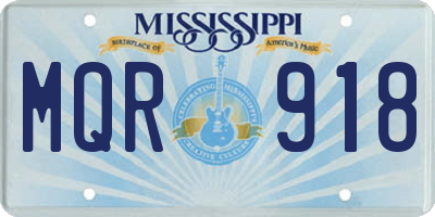 MS license plate MQR918