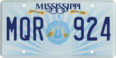 MS license plate MQR924