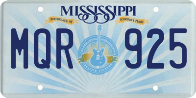 MS license plate MQR925
