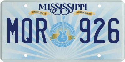 MS license plate MQR926